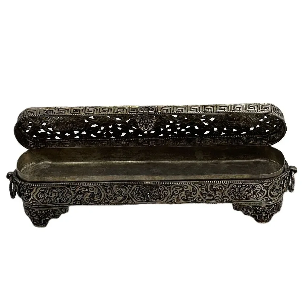 Vintage Silver Plate Incense Holder Trinket Jewelry Box 11